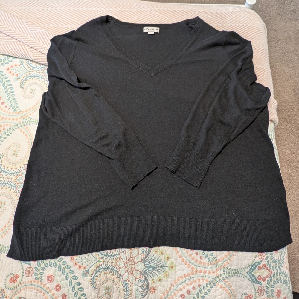 Black V-Neck Sweater